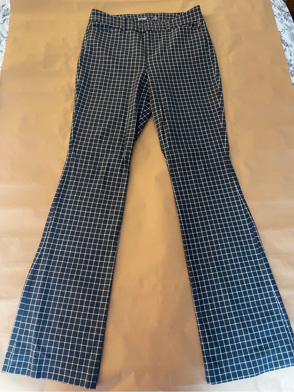 Windowpane Flare Pants in Black